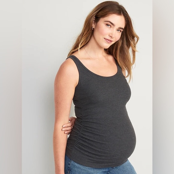 3/$25 Two (2) Old Navy Maternity First-Layer Rib-Knit Side-Shirred Tank Tops (M) - Picture 9 of 9